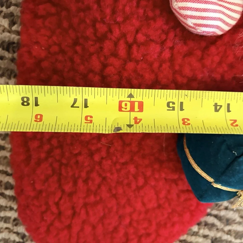 Vintage Christmas Stocking Santa Claus‎ Plush Sherpa Red White Holiday Decor